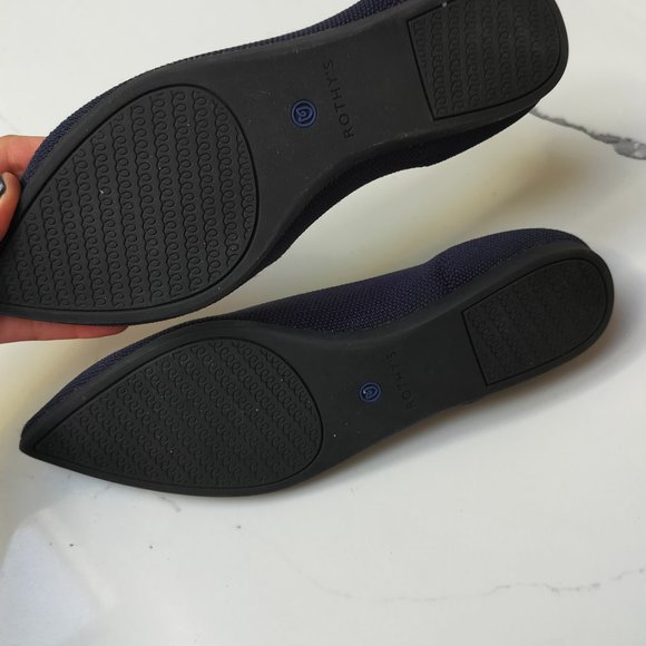 Rothy's Navy Flats with Blue Accent - Picture 2 of 5